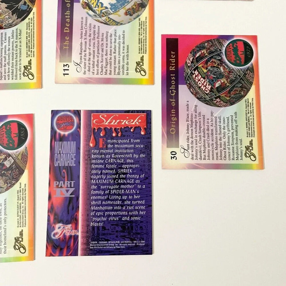 Vintage 1994 Lot of 11 Flair Cards Marvel Xmen Ghost Rider Doom Venom Spiderman - Picture 10 of 14